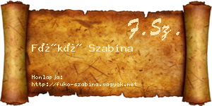 Fükő Szabina névjegykártya